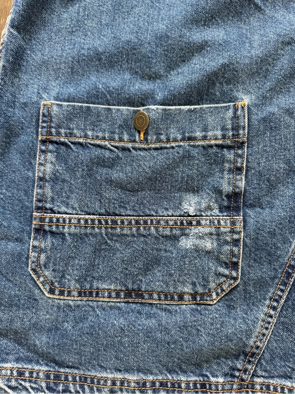 Free People Overall Smock Denim Dark Wash Distressed Mini Short Dress Casual M